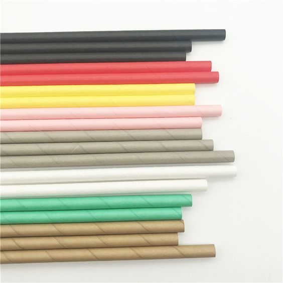 10000pcs Factory ready to ship solid color biodegradable paper drinking straw disposable paper straws