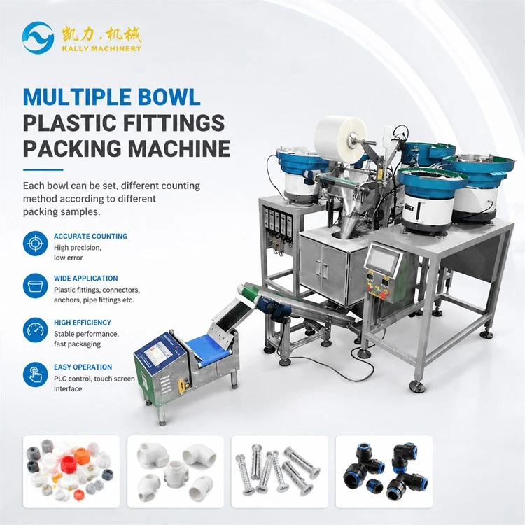 Multiple Bowl Plastic Fittings Packing Machine