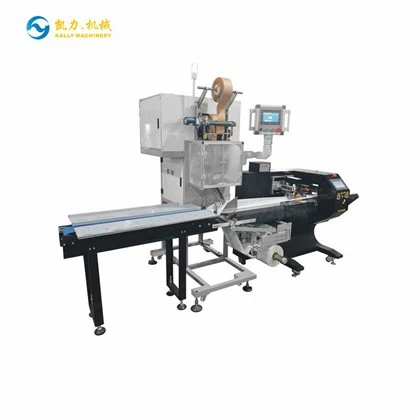 Integrated Card Dispenser And Pillow Flow Wrapper For Instruction Manual Packing